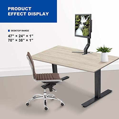 GATFUW Dual Motor Heavy Electric Standing Desk Frame Quick Assembly Height Adjustable Desk DIY Workstation with Touch Memory Controller Motorized Stand Up Desk (Black)