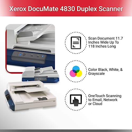 Xerox DocuMate 4830 Duplex Document Scanner with Flatbed