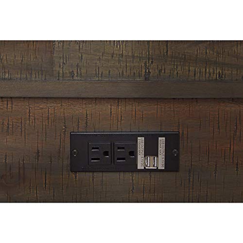 Signature Design by Ashley Johurst Rustic Printer Stand or Accent Table, Distressed Brown
