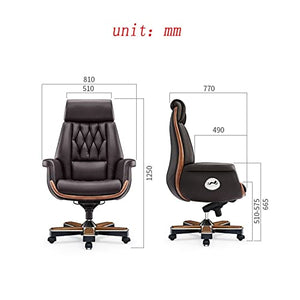 YIORYO Ergonomic Business Boss Chair, Adjustable Height Swivel Leather Executive Office Chair