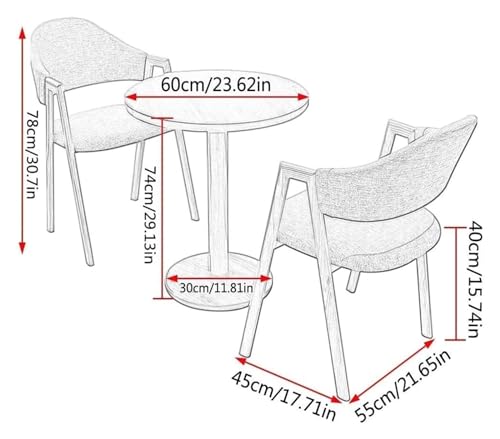 DioOnes Modern Table Set - Business & Leisure 60cm Round Table with Chairs