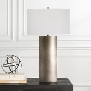 Uttermost V-Groove 1-Light Contemporary Table Lamp Gray/White