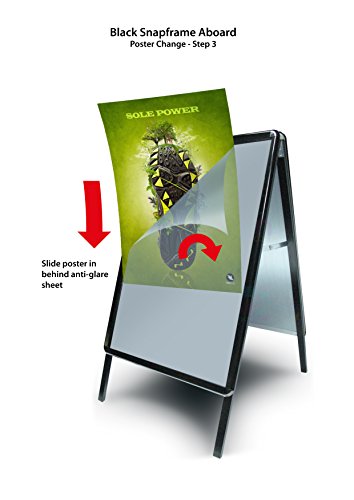 SECO Weatherproof Sidewalk Sign, Aluminum, Snap Frame, 22 in x 28 in - Black (2228ABBLACK)