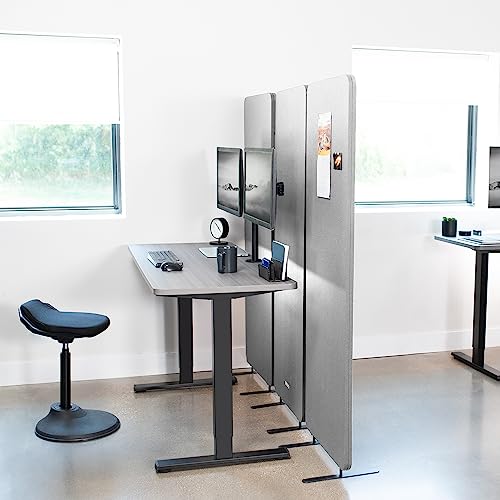 VIVO Privacy Panel Cubicle Divider Acoustic Wall Partition 72 x 66 inch Gray - PP-3-T072G