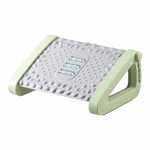 JEMMCO Height Adjustable Under Desk Footrest with Massage Surface - Green