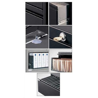Global Office 5 Drawer Lateral Metal File Cabinet-Desert Putty - Desert Putty