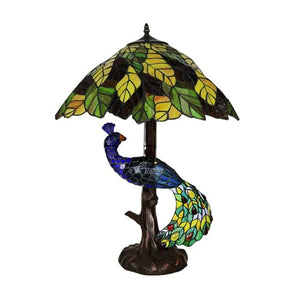 GAUUA Tiffany Bird Table Lights with Glass Lampshade - Nordic LED Desk Lamp for Bedroom and Living Room Decor