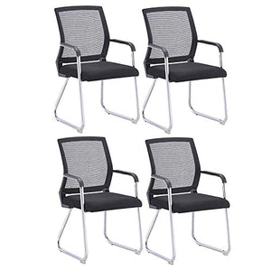 None Mesh Back Upholstered Fabric Seat Ergonomic Chairs Set of 6 - Color: Set of 6 Chairs