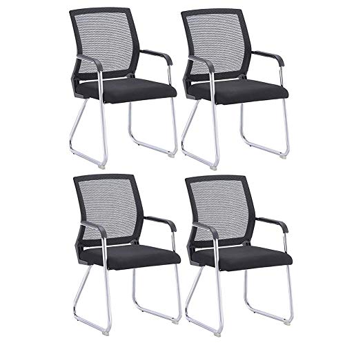 Mesh Back Upholstered Fabric Seat Ergonomic Chairs Set of 6 - Color: Set of 6 Chairs