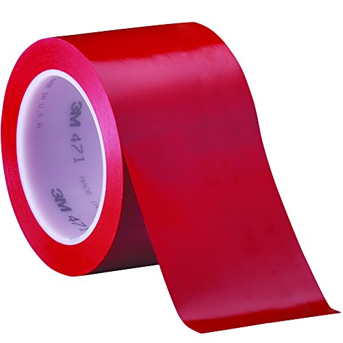 3M T968471R Red Vinyl Tape, 3" x 36 yd (Pack of 12)