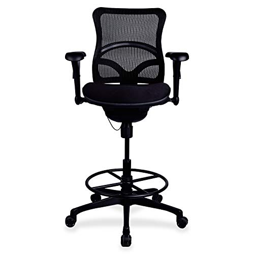 Lorell 20992 Mesh Back Sitting Stool, 49.9" x 28.1" x 26.4", Black