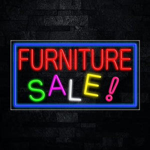 LED Flex Neon Furniture Sale Sign for Business Displays | Electronic Light Up Sign for Retail Businesses | 37"W x 20"H x 1"D