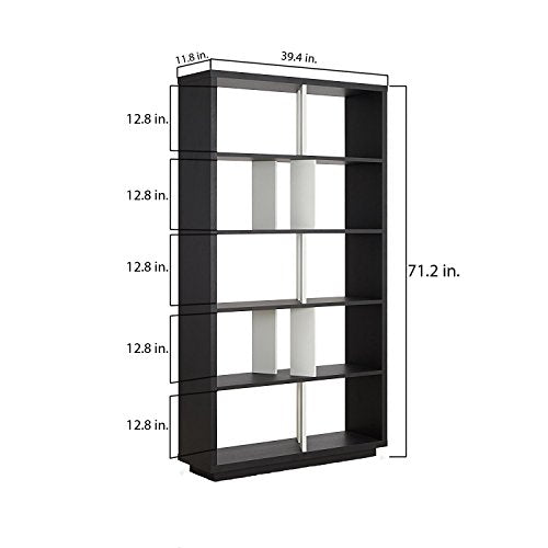 ioHOMES Davies Modern Bookcase/Display Shelf, Black/White