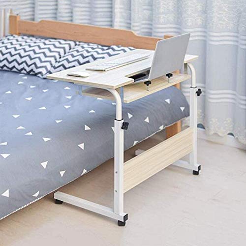 FXZMJN Computer Desk Folding Tables,Laptop Stand Adjustable Computer Desk Wheels Portable Side Bed Sofa Hospital Reading Eating