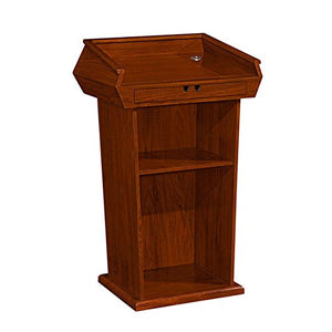 LIUMANG Deluxe Wood Podium Reception Stand-Up Lectern (Red Brown, 53x70x120cm)