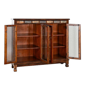 Sunny Designs Santa Fe Bookcase with 4 Doors in Dark Brown Finish 2813DC2