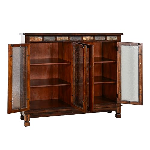 Sunny Designs Santa Fe Bookcase with 4 Doors in Dark Brown Finish 2813DC2