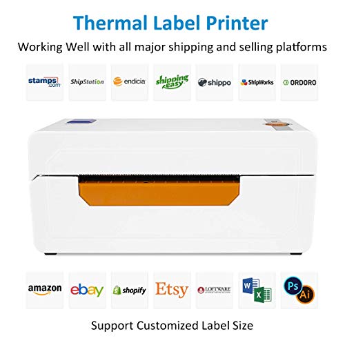 NETUM NT-1228BC Bluetooth Barcode Scanner, NT-LP110A Thermal Label Printer, High Speed Commercial Grade Direct Thermal Printer, 4×6 Printer, Barcode Printer,