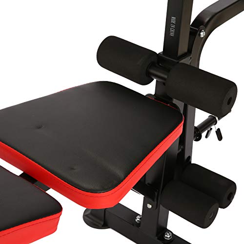 OppsDecor Weight Bench Adjustable Workout Bench Fitness Barbell Rack Strength Training for Home Gym (Carbon)