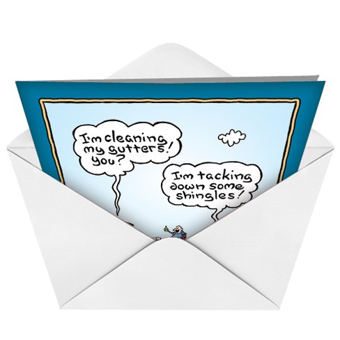 0366Z 'Dad On The Roof' - Funny Father's Day Greeting Card with 5" x 7" Envelope by NobleWorks