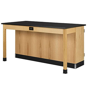 Diversified Woodcrafts Kinetic 2 Student Classroom Lab Station, 68"W x 36"D x 36"H, Epoxy Resin Top, Solid Oak, Made in The U.S.A.