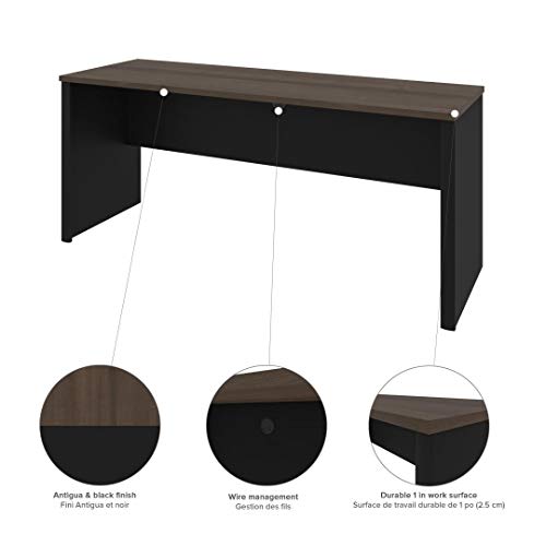 Bestar Connexion 5 Piece L Shaped Office Set in Antigua and Black