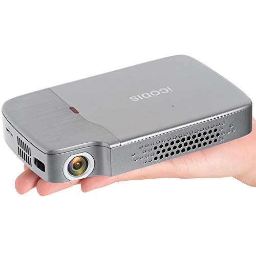 iCODIS RD-818 Mini Projector, DLP Support 1080P, 200 ANSI lm Perfect for Entertainment Business, Portable Size & 120" Display, Build in Rechargeable Battery, Pico Video Projectors