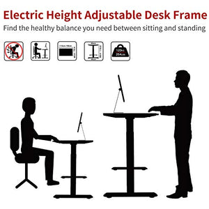 Wistopht Electric Stand up Desk Frame, Dual Motor Height Adjustable Sit Stand Standing Desk Cable Management Rack Base Workstation, Heavy Duty Table Frame with Memory Controller