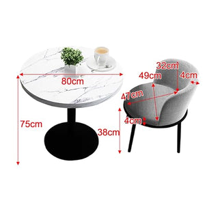 BYJSJY Round Dining Table Set with 4 Chairs 80cm, Color: A2