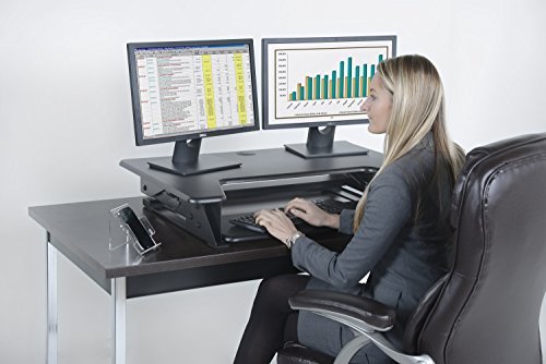 Kantek Sit to Stand Desktop Riser, Black (STS900)