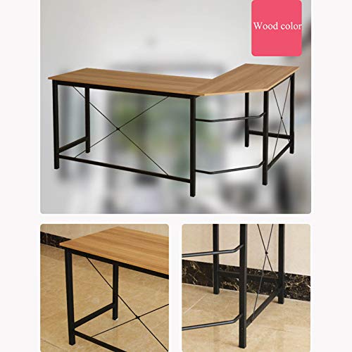 hongyang L Shaped Desk, Round Corner Computer Desk Gaming Table Workstation for Home Office, PC Laptop Writing Study Desk(168x125x72cm)