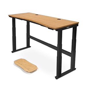 UPLIFTDESK Bamboo Curve Electric Standing Desk V2-Commercial (Black) 72x30 - 4-Leg Adjustable Stand Up Desk