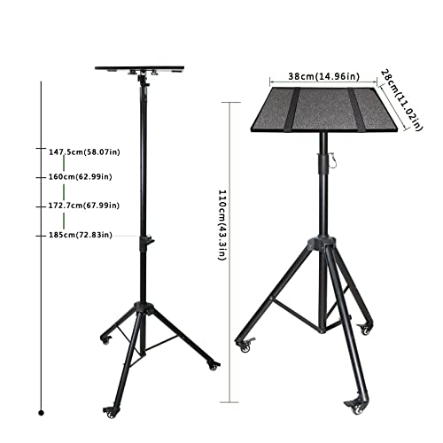 SONGCHAO Projector Mount Bracket Screen Tripod Stand with Pulley - Adjustable Floor Stand for Office Home Theater