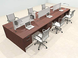 UTM Furniture Modern Aluminum Office Workstation Desk Set, 6 Person Divider Organizer OT-SUL-FPS22