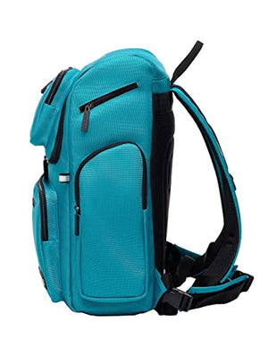 Feeldom STAR - Deluxe Multi-function Backpack - Aqua Blue, Water-resistant, Super Heavy-duty Reinforced Padded Nylon, Top-opening, Beverage Cooler Pockets, Rubber Zippers, Lightweight