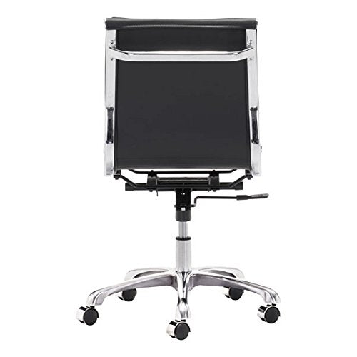 Zuo Lider Plus Armless Office Chair, Black