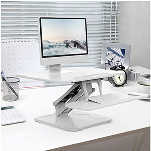None Height Adjustable Standing Desk Converter - Sit-Stand Converting Desks with Gas Spring - Stand-Up Computer Workstation