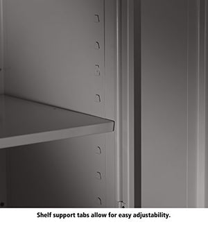 Tennsco 7214 24 Gauge Steel Standard Welded Combination Storage Cabinet, 5 Shelves, 150 lbs Capacity per Shelf (50 lbs per Half Shelf), 36" Width x 72" Height x 18" Depth, Light Grey