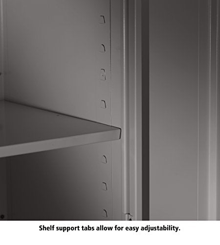 Tennsco 7214 24 Gauge Steel Standard Welded Combination Storage Cabinet, 5 Shelves, 150 lbs Capacity per Shelf (50 lbs per Half Shelf), 36" Width x 72" Height x 18" Depth, Light Grey