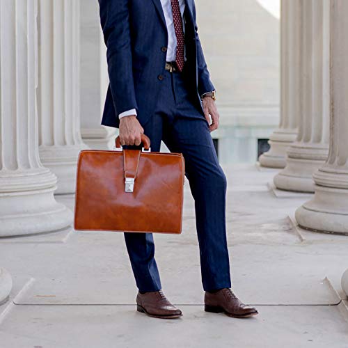 Floto Ciabatta Italian Leather Briefcase Attache (Olive (Honey) Brown)