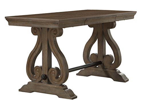 Homelegance 5438-15 Hidden Drawer Writing Desk, 60" W, Antique Gray