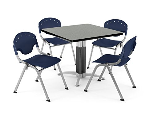 OFM PKG-BRK-024-0011 Breakroom Package, Gray Nebula Table/Navy Chair