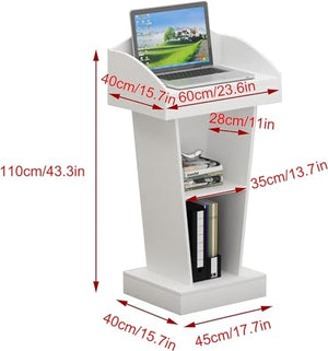 REPALY Portable Wood Podium Stand for Church Speech and Classroom (C, 60x40x110cm)