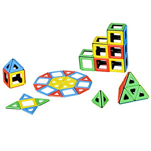 Polydron Kids Magnetic Class Educational Construction Set - Multicolored - Development Creative Building Kit - Geometry 3D Toy 3+ Years - 96 Pieces