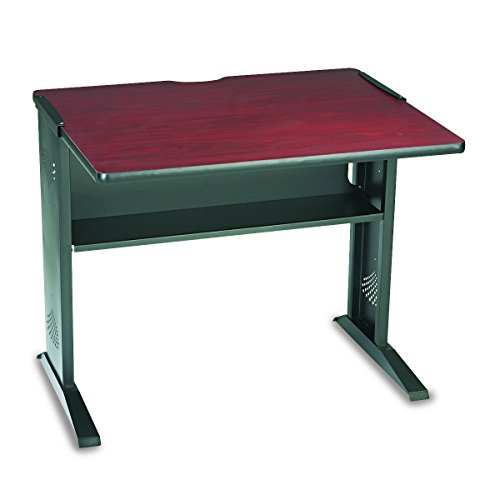 Safco Products 1930 Reversible Top Computer Desk, 36"W, Mahogany/Medium Oak