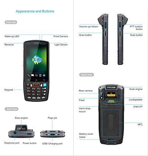 Cruiser Ultra Rugged Android 9.0 Enterprise Mobile Computer Touch Screen with 1D 2D Barcode Scanner - Zebra SE4710, 4G LTE, WiFi, GPS, Physical Keypad for Field Mobility