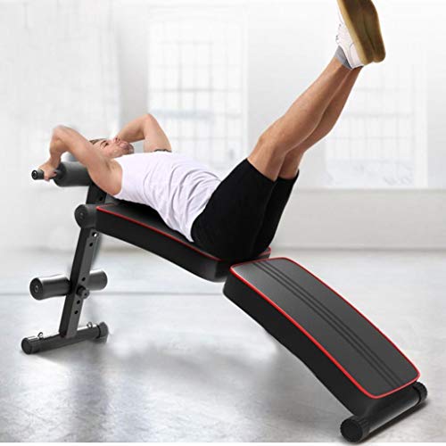 Professional Folding Sit Up Inclined Bench with Fitness Rods, for Abs Abdominal Bench Press Reverse Crunch Core Workout,Utility Bench, Home Gym Strength Training Fitness Equipment