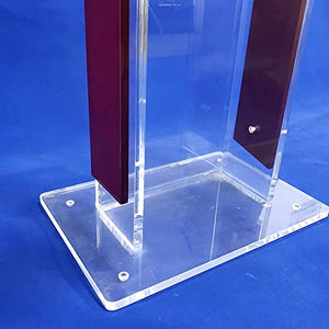 HAicom Clear Acrylic Vertical Podium Stand, 43.5" Tall - Floor-Standing Podium for Church, Office, School