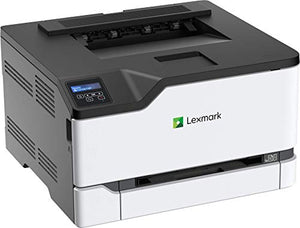 Lexmark C3326dw Color Laser Printer with Wireless Capabilities, Standard Two-Sided Printing, Two Line LCD Screen with Full-Spectrum Security and Prints Up to 26 ppm (40N9010), White/Gray