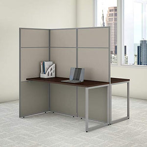 Bush Business Furniture Easy Office 2 Person Cubicle Desk Workstation with 66H Panels, 60Wx60H, Mocha Cherry